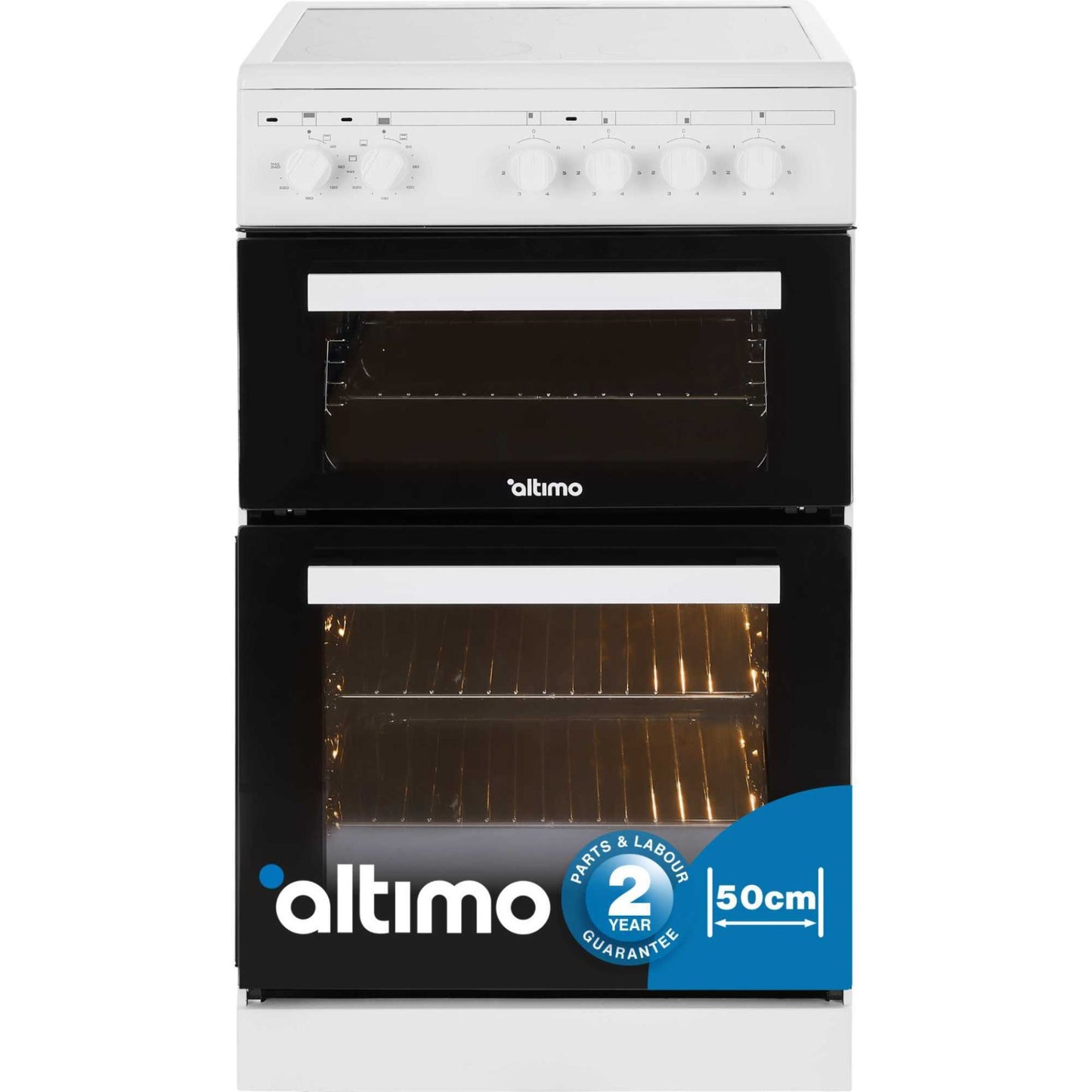 Altimo CETC502W 500mm Twin Cavity Freestanding Cooker