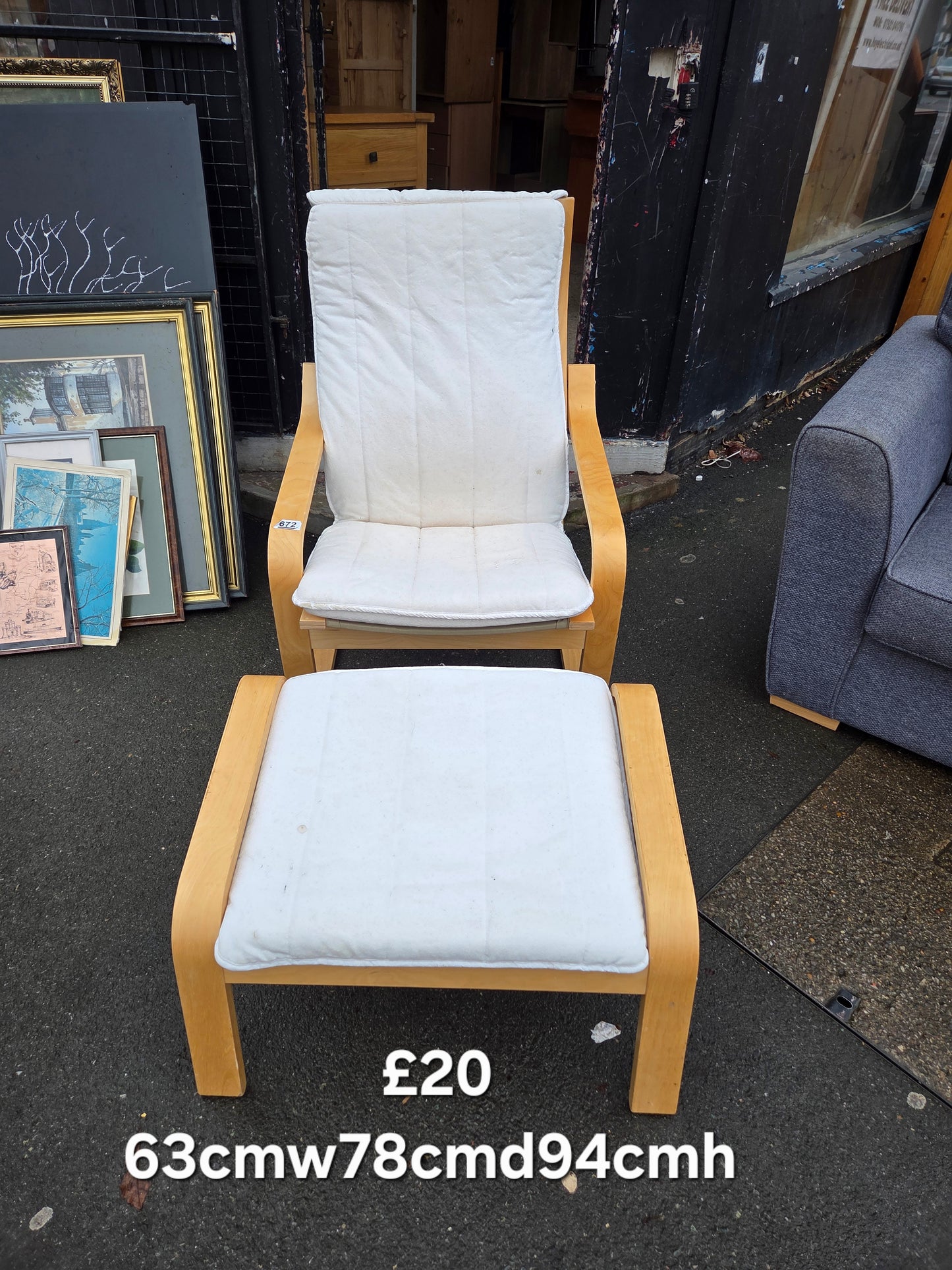 Ikea chair and footstool π Free delivery in Leicester π