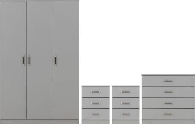 Dakota 3 Door Wardrobe Bedroom Set
Light Grey