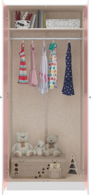 Denver 2 Door Wardrobe
White/Pink Gloss
