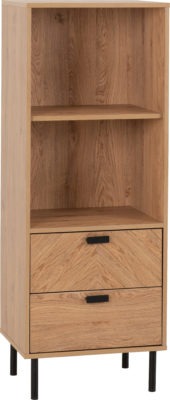 Leon 2 Drawer 2 Shelf Cabinet
Medium Oak Effect