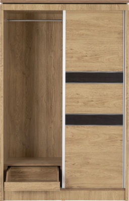 Charles 2 Door Sliding Wardrobe
Oak Effect Veneer with Walnut Trim