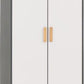 Cleveland 2 Door Wardrobe
White/Grey Metal Effect
