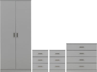 Dakota 2 Door Wardrobe Bedroom Set
Light Grey