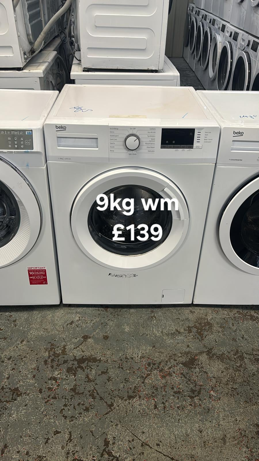 Beko 9kg washing machine 🌟 Free Delivery 🌟 120 Days Warranty 🌟
