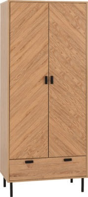 Leon 2 Door 1 Drawer Wardrobe
Medium Oak Effect