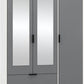 Madrid 3 Door 2 Drawer Mirrored Wardrobe
Grey/White Gloss