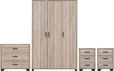Oliver 3 Door Wardrobe Bedroom Set
Light Oak Effect
